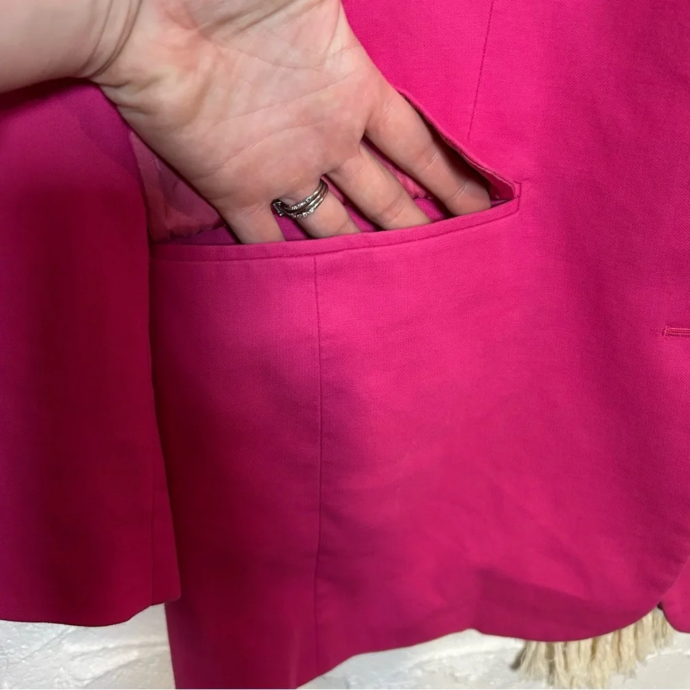 Aritzia Babaton fuchsia oversized blazer 100% Cotton Women’s Size Small - Picture 6 of 16